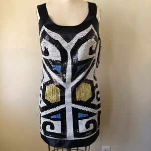 La Femme Sequin Cocktail Dress Size 8